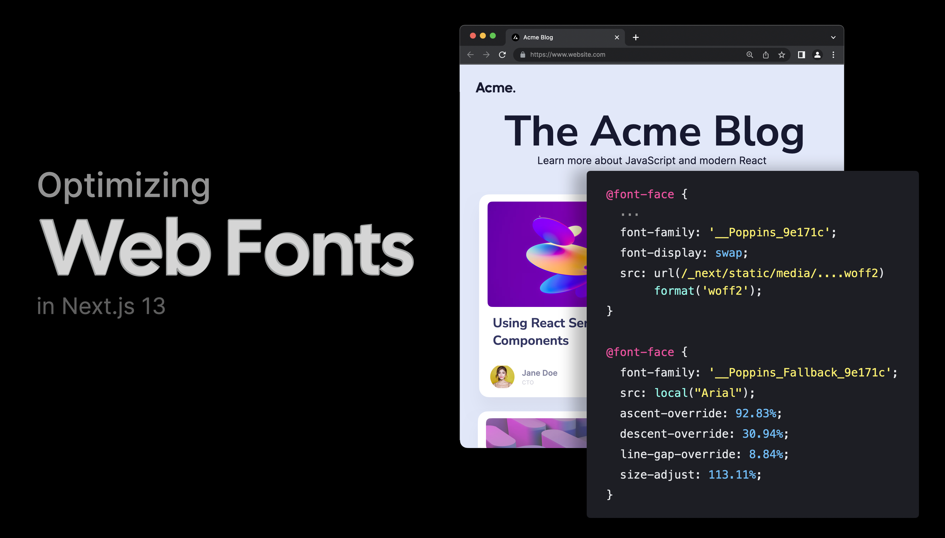 Optimizing Web Fonts in Next.js 13 by Lydia Hallie